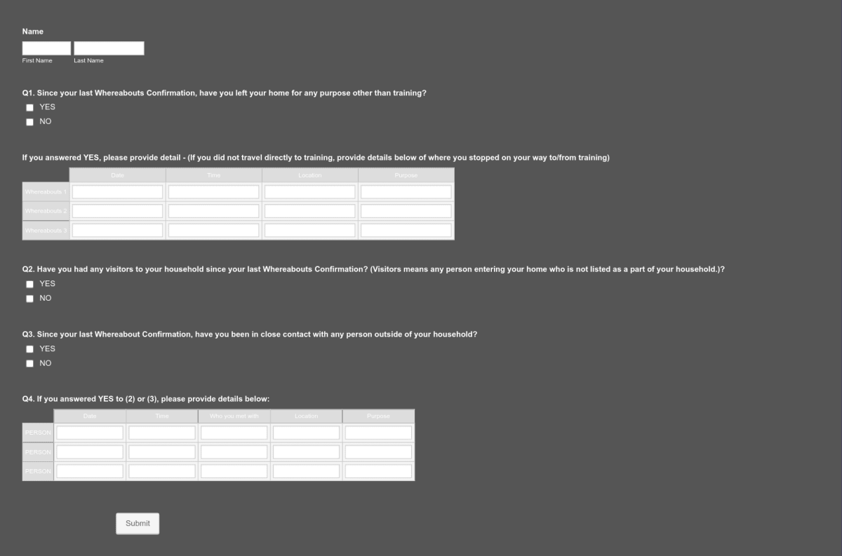 Staff Whereabouts Form Template | Jotform