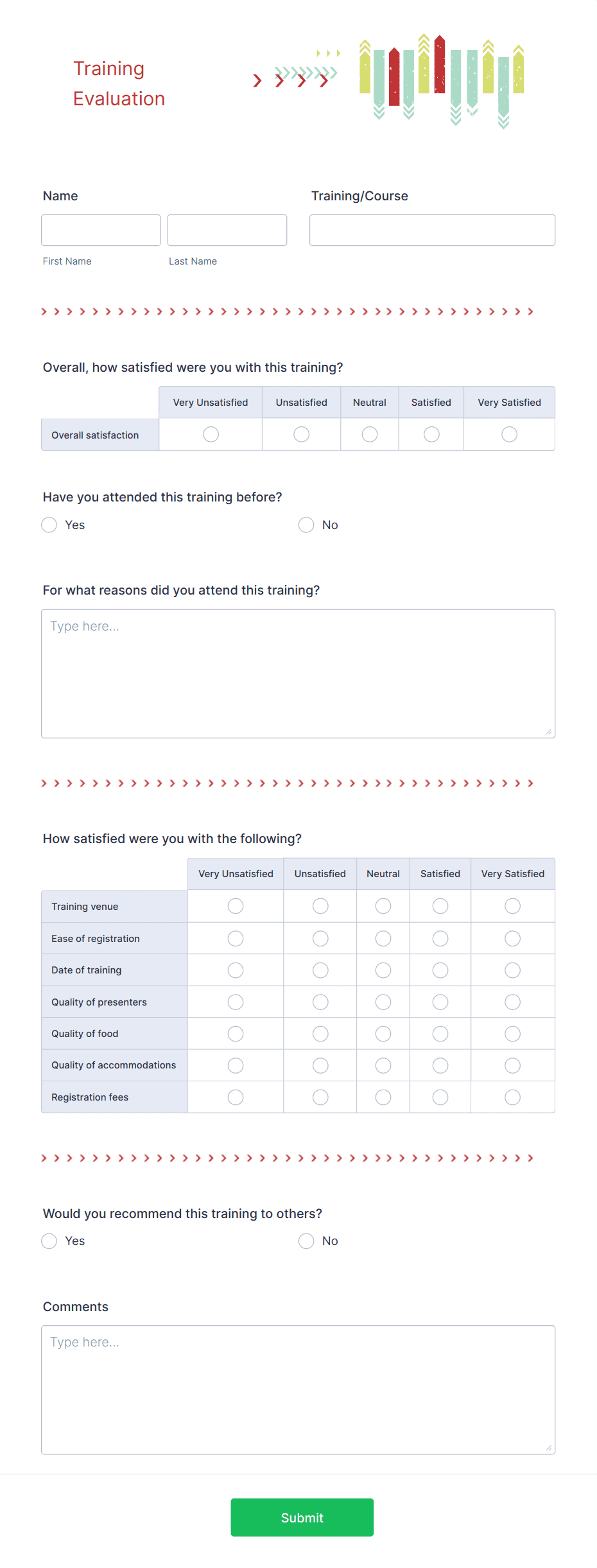 Training Evaluation Form Template | Jotform