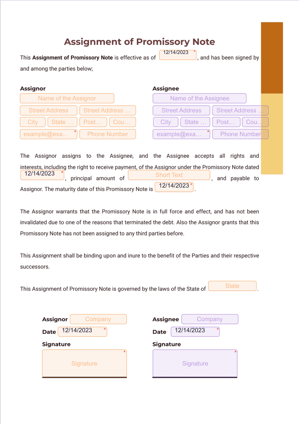 assignment and assumption of note