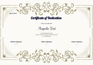 Baby Dedication Certificate - PDF Templates