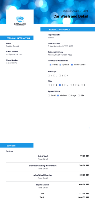 Car Wash and Detail - PDF Templates
