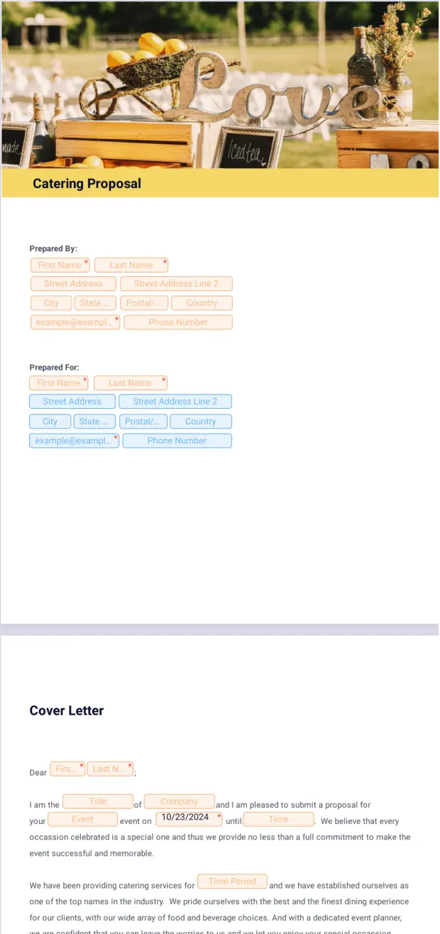 Catering Proposal Template