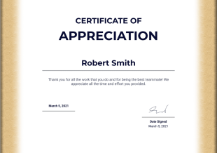 Certificate of Appreciation - PDF Templates