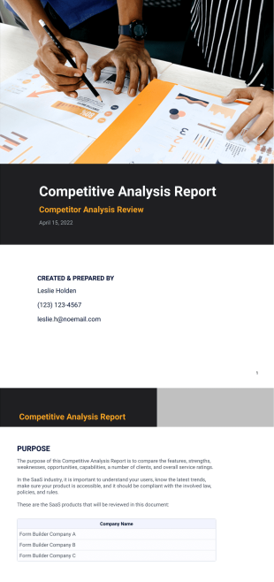 Competitive Analysis Template - PDF Templates