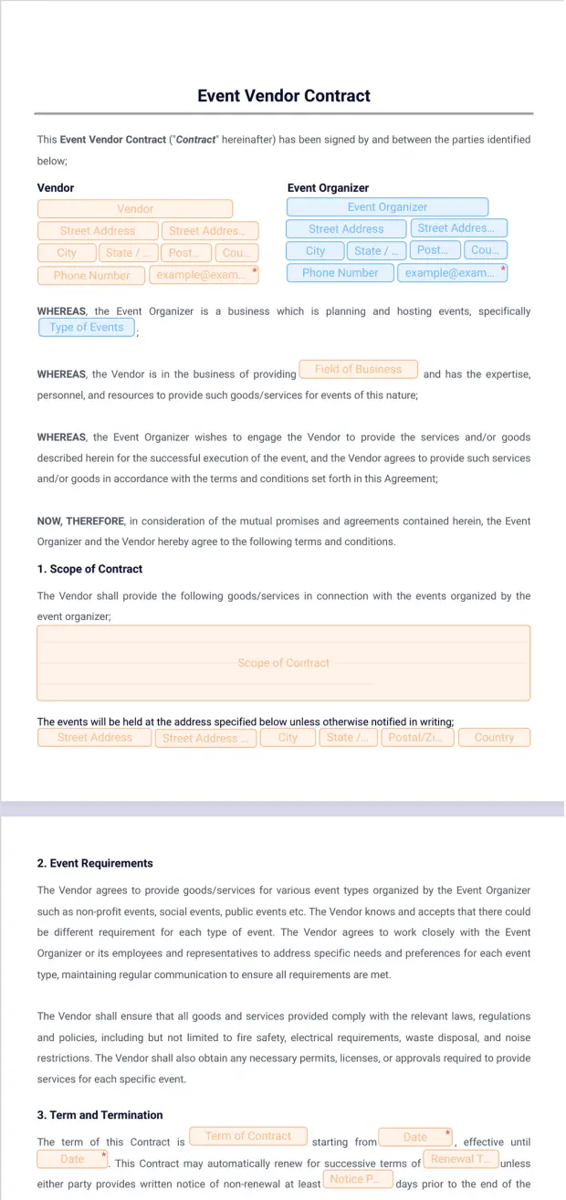 Event Vendor Contract Template