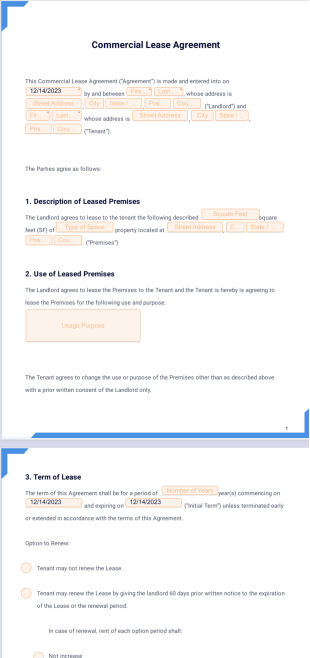 Free Commercial Lease Agreement Template - PDF Templates