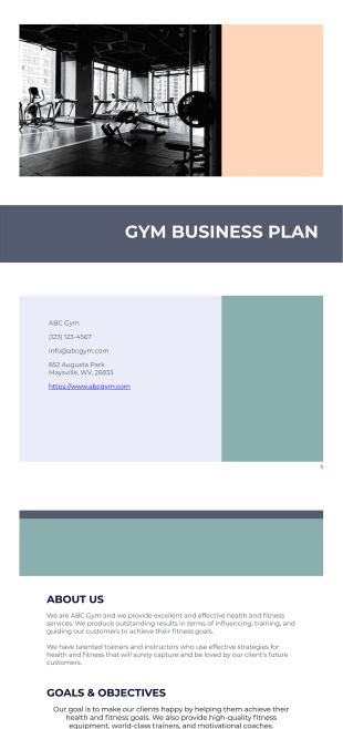 Gym Business Plan Template - PDF Templates