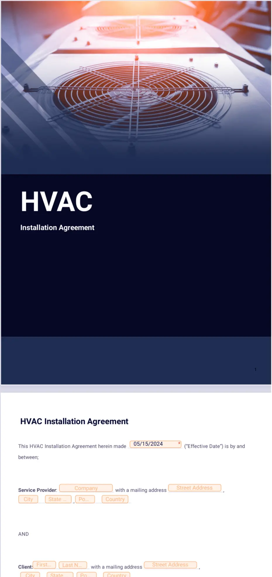 HVAC Installation Contract Template
