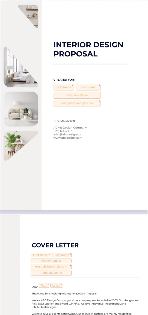 Interior Design Proposal Template