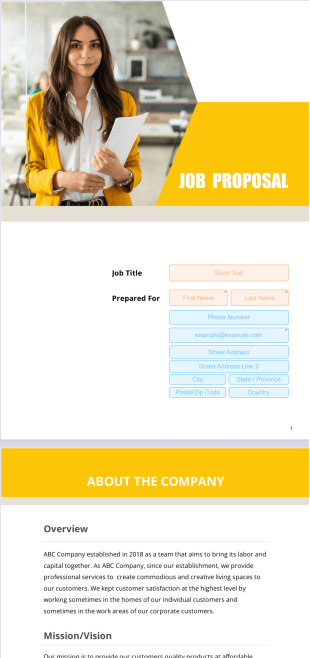 Job Proposal Template - PDF Templates