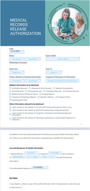 Medical Records Release Authorization - PDF Templates