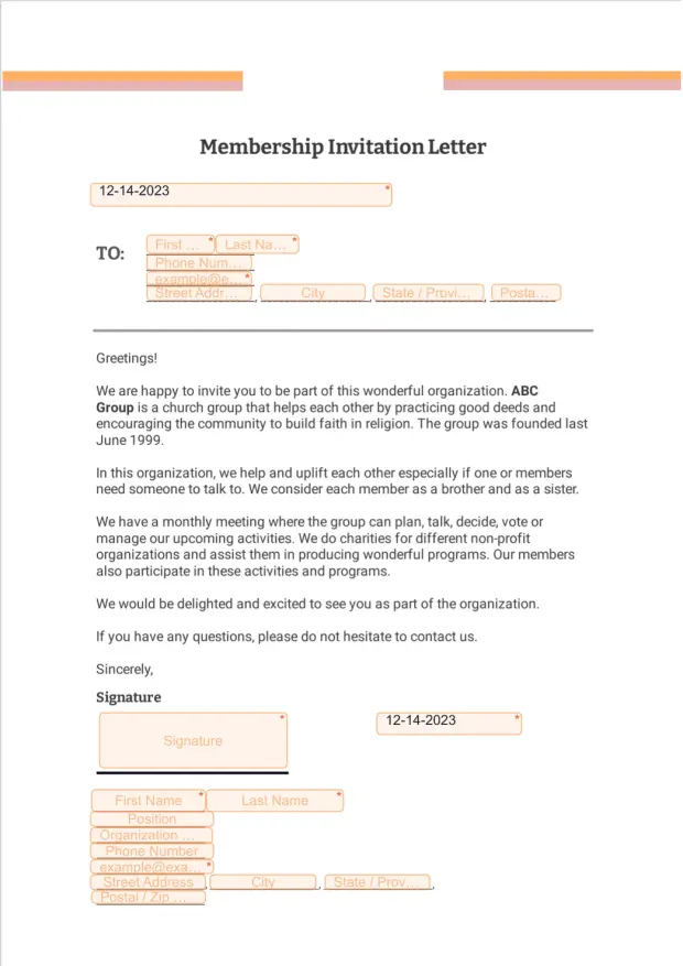 Membership Invitation Letter