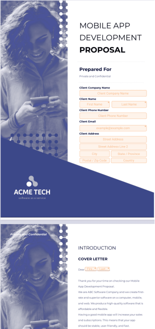 Mobile App Development Proposal Template - Sign Templates