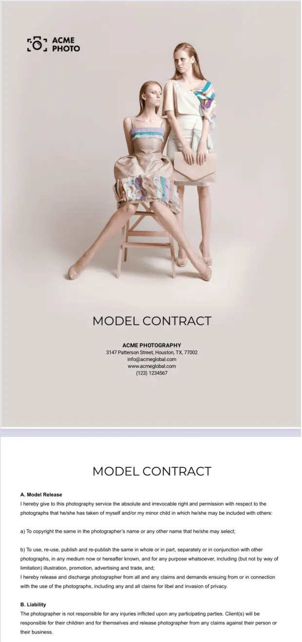 Model Contract Template