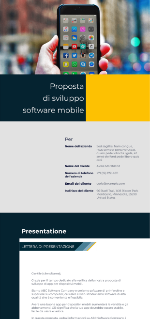 Modulo di proposta per lo sviluppo di APP mobili - PDF Templates