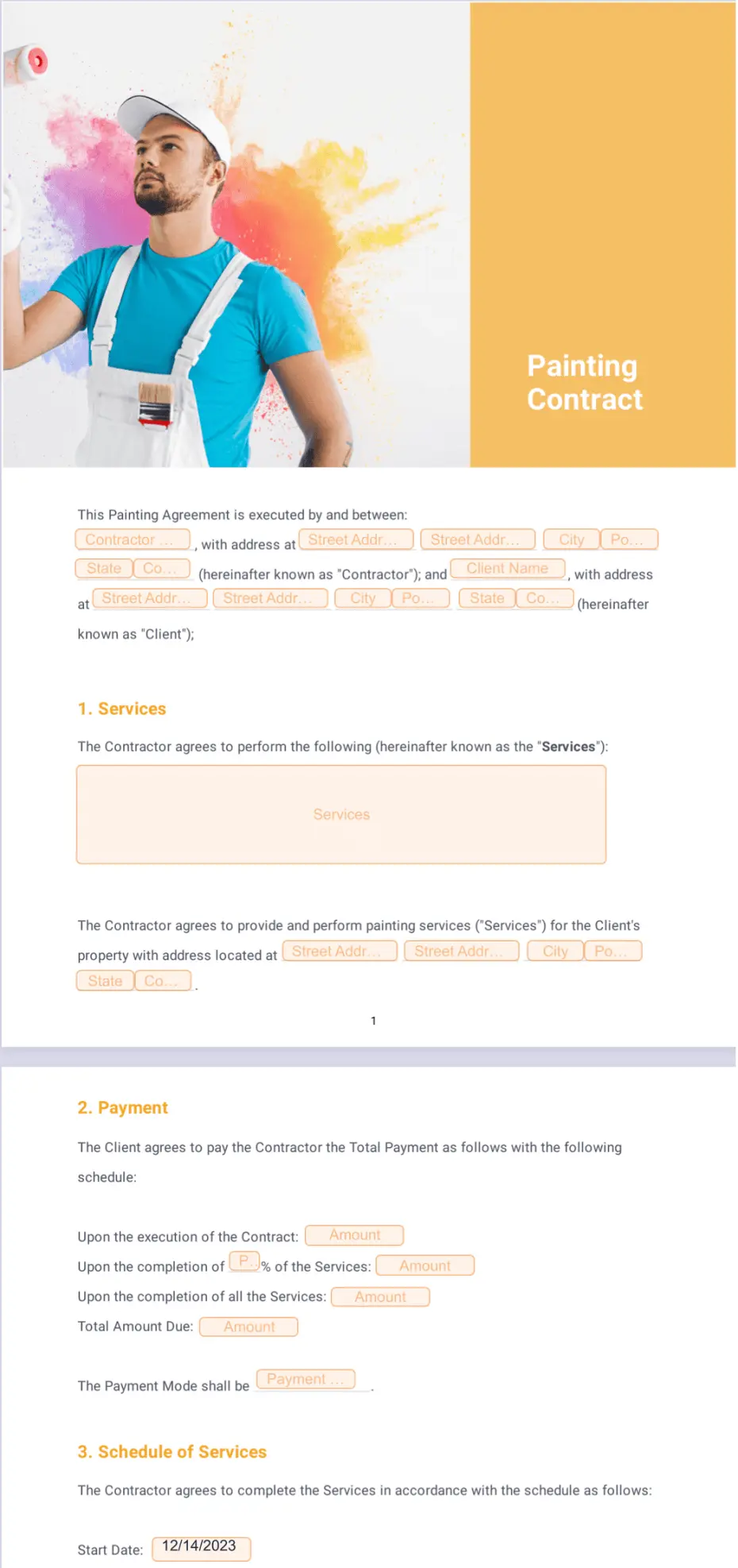 Painting Contract Template Sign Templates Jotform