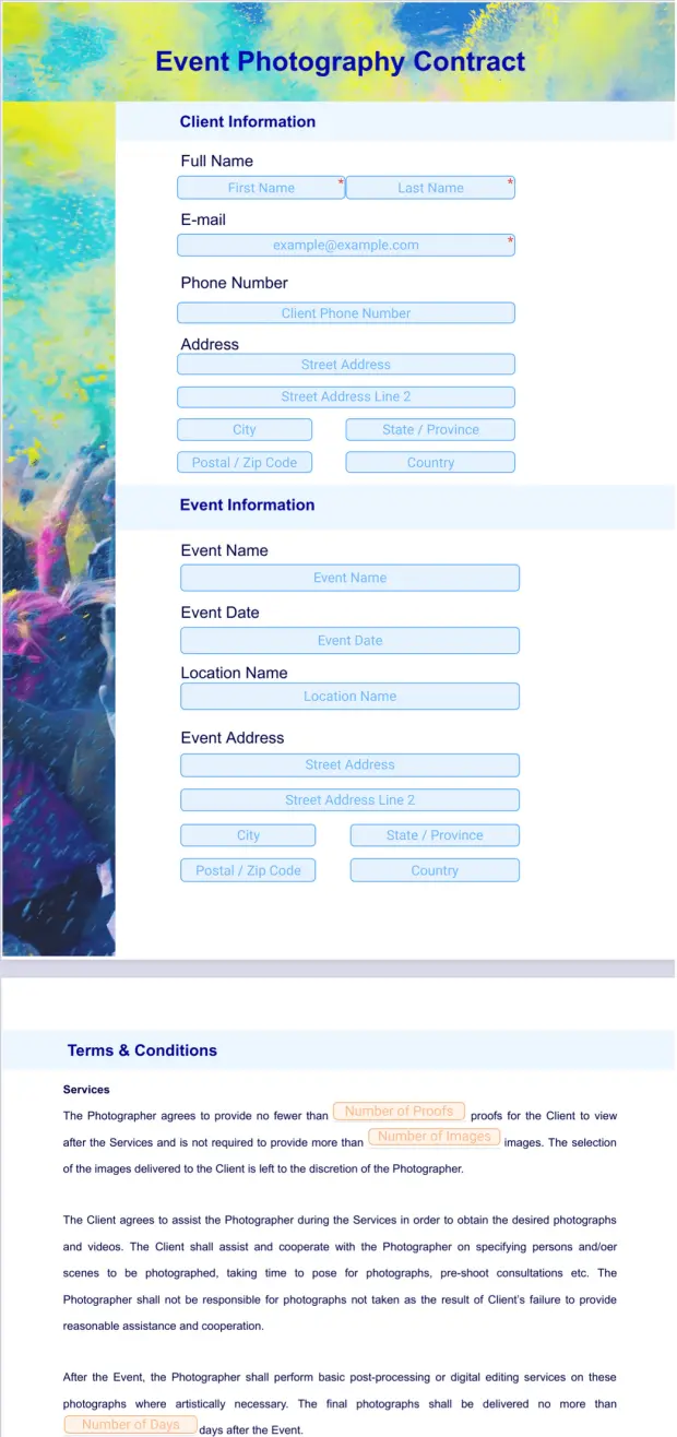 Photography Contract Template