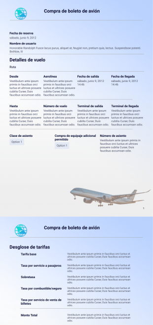 Plantilla de Boleto de Avión - PDF Templates