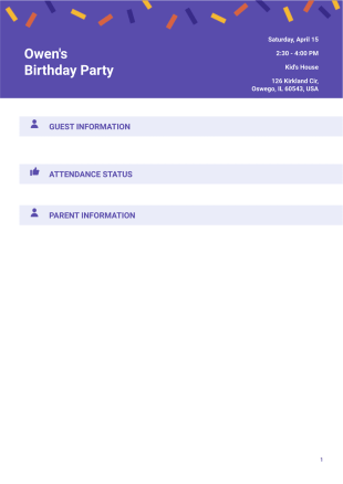 Professional Birthday Party Invitation Template - PDF Templates