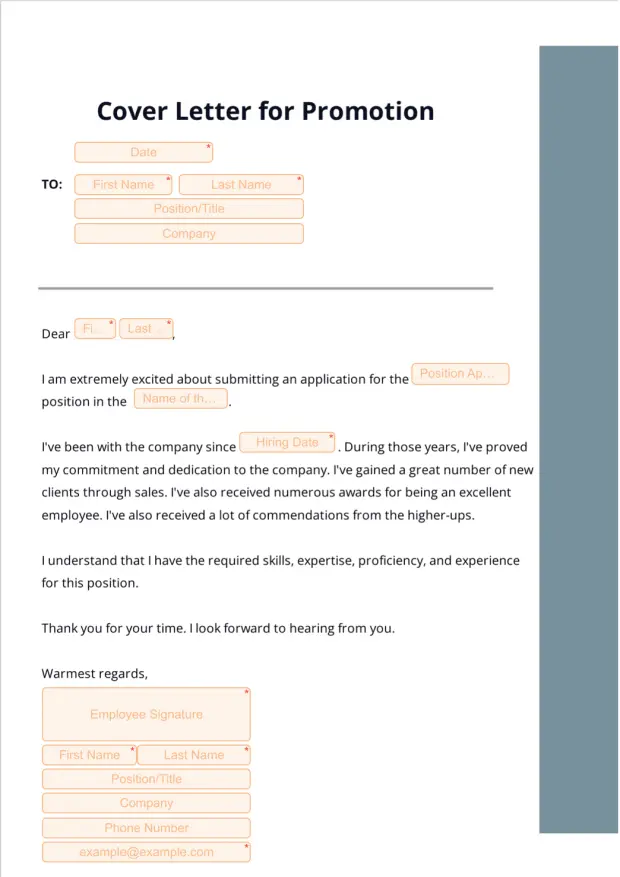 Promotion Cover Letter Template