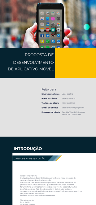 Proposta de desenvolvimento de aplicativo móvel - PDF Templates