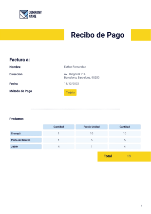 Recibo de Pago Plantilla - PDF Templates