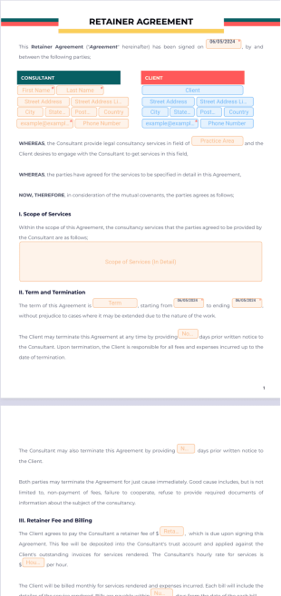 Retainer Agreement - PDF Templates