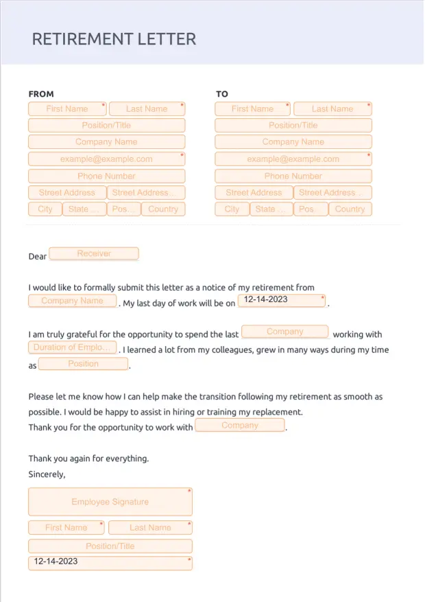 Retirement Letter