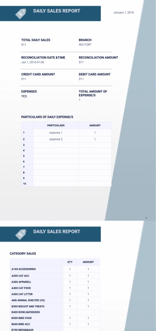 Sales Report Template - PDF Templates