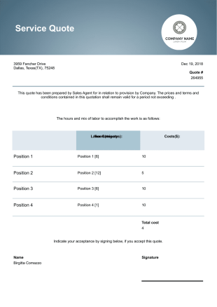 Service Quote Template - PDF Templates