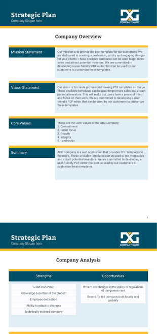 Strategic Plan Template - PDF Templates