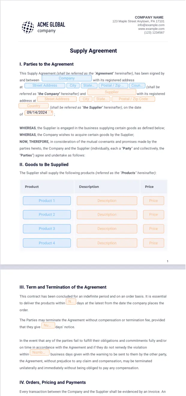 Supply Agreement