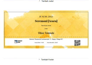 Templat Tiket Acara Gratis - PDF Templates