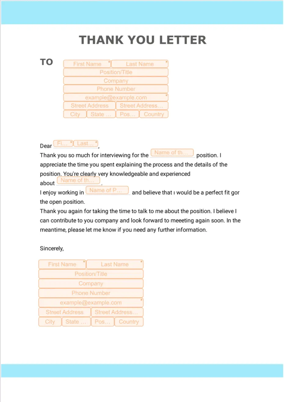 Thank You Letter - Sign Templates | Jotform