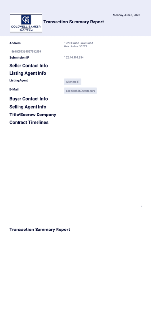 Transaction Summary - PDF Templates