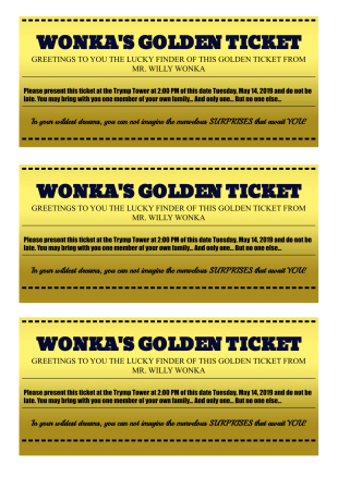 Willy Wonka Golden Ticket Template - PDF Templates
